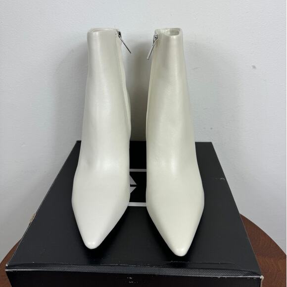 New Marc Fisher LTD Kulika Pointed Toe Bootie in Ivory Leather Women's Size 7.5 - Picture 2 of 9